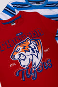 2 Pack Stripe Short Sleeve T-Shirts Blue And Red (1)