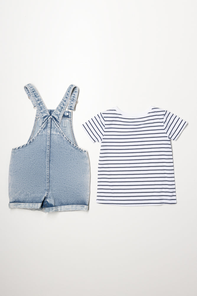 Embroidered Dungaree Light Blue (4)