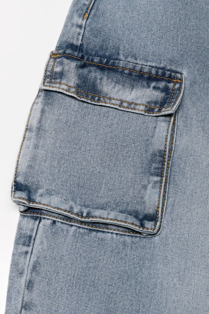 Cargo Denim Jeans Light Blue