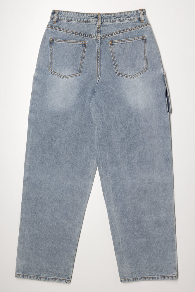 Cargo Denim Jeans Light Blue (2)