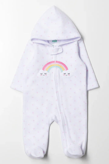 Rainbow Babygrow White