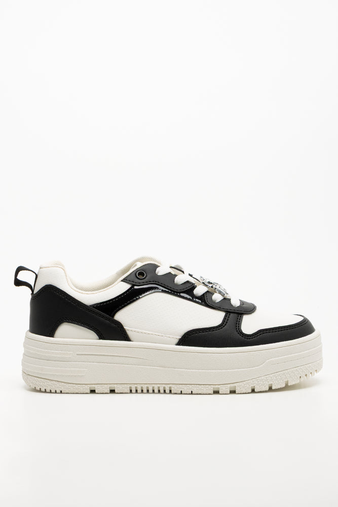 Bow Charm Sneakers Black And White