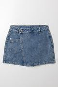 Pocket Detail Denim Skorts Blue