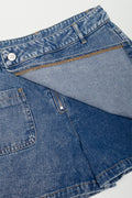 Pocket Detail Denim Skorts Blue (2)
