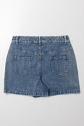 Pocket Detail Denim Skorts Blue (3)