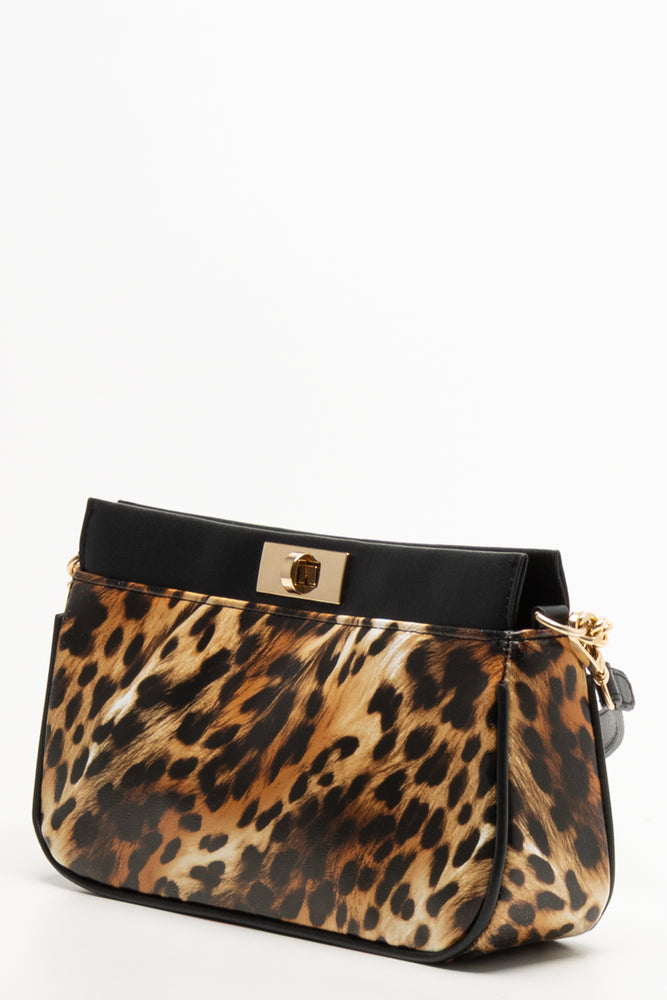 Leopard Handbag Brown And Black