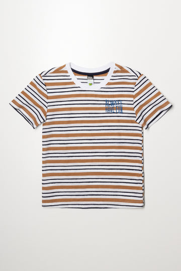 Stripe Short Sleeve T-Shirt Natural And Black