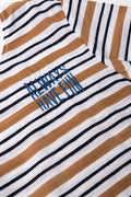 Stripe Short Sleeve T-Shirt Natural And Black (1)