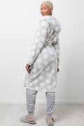 Heart Print Hooded Gown Grey (2)