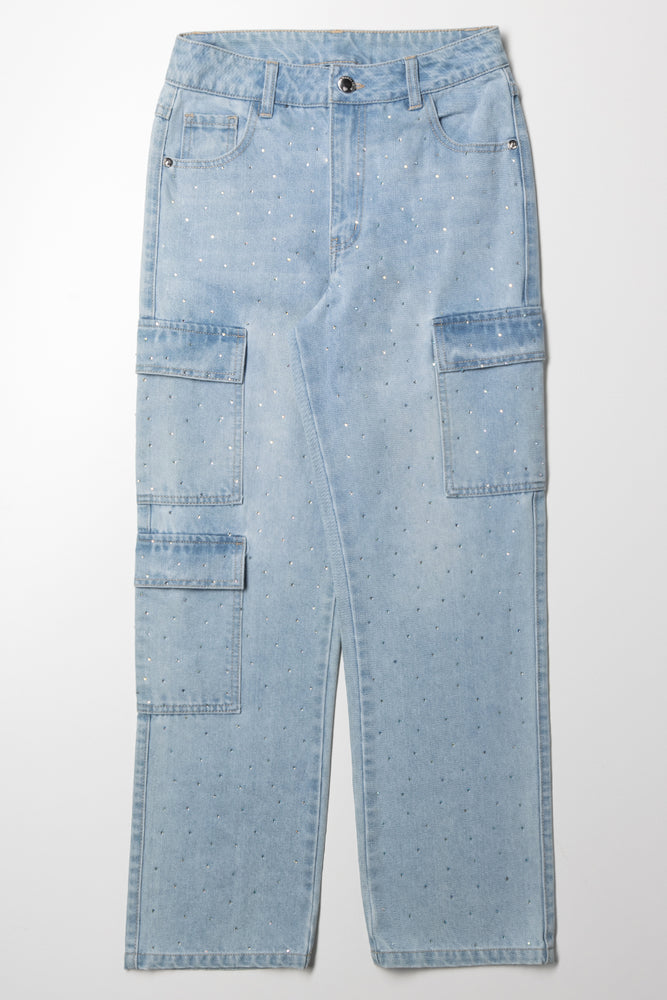 Cargo Slouchy Denim Jeans Blue