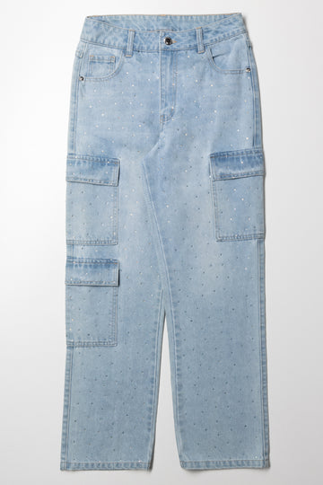 Cargo Slouchy Denim Jeans Blue