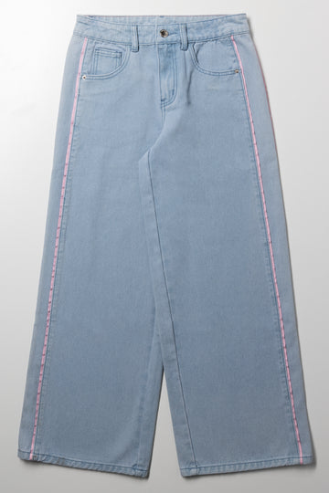 Wide Leg Denim Jeans Light Blue