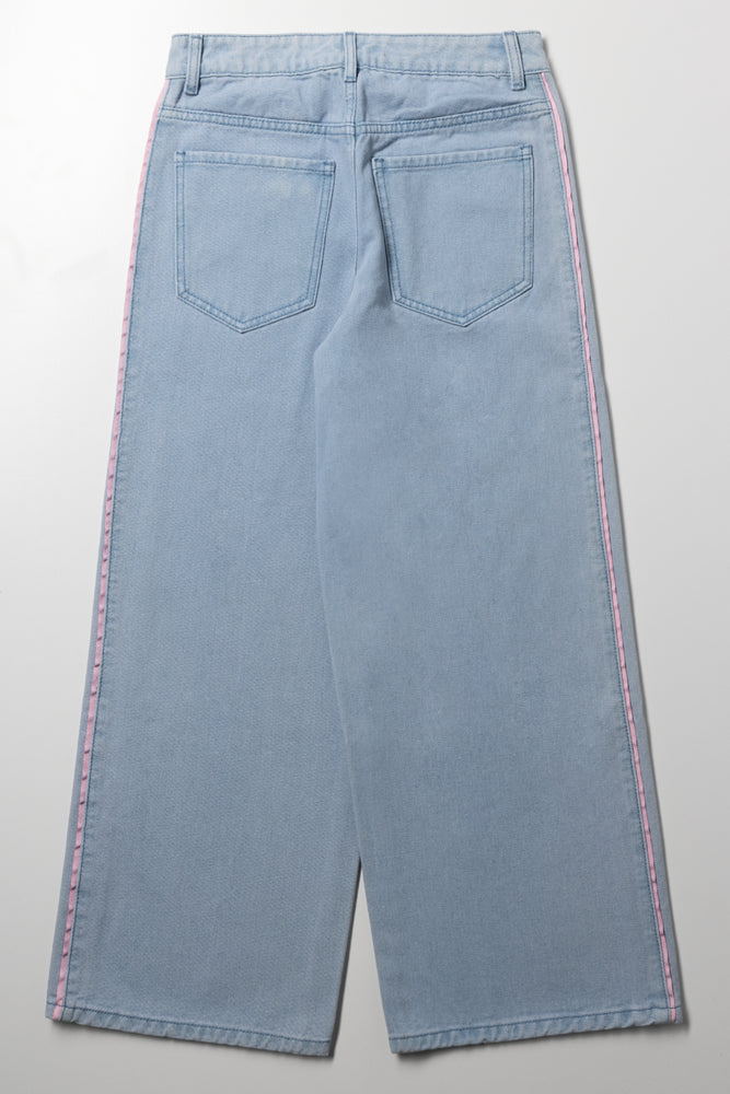 Wide Leg Denim Jeans Light Blue (2)