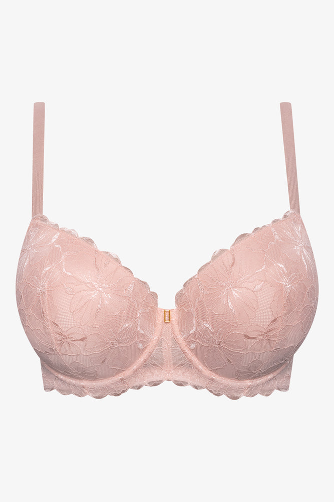 Plus Size 2 Pack Lace Balconette Bra Natural And White (2)