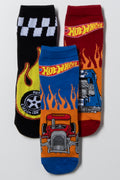 Hot Wheels 3 Pack Socks Black, Blue And Red
