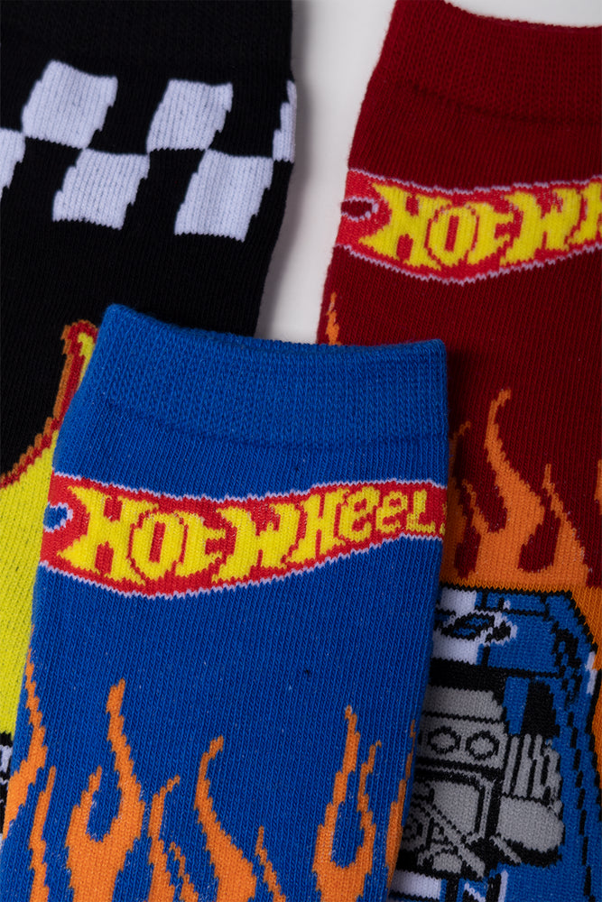 Hot Wheels 3 Pack Socks Black, Blue And Red (1)