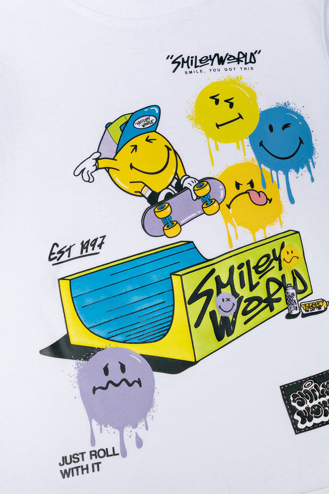 Smiley Short Sleeve T-Shirt White (1)