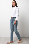 High Rise Slim Leg Denim Jeans Blue (2)