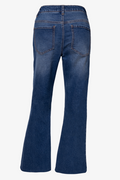 Cropped Flare Denim Jeans Blue (1)