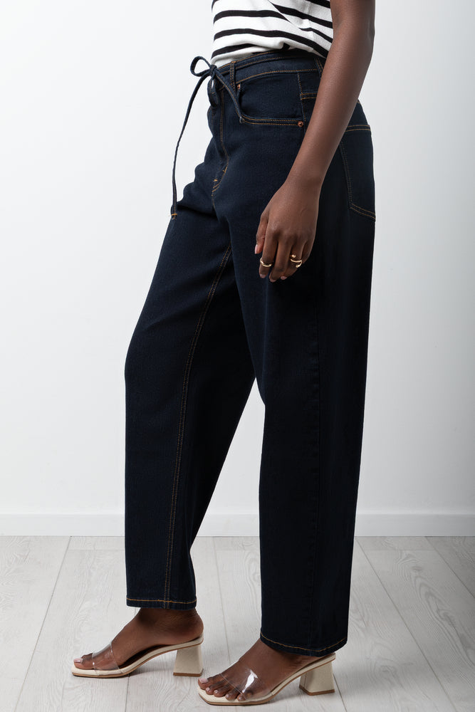 Barrel Leg Jean Dark Blue
