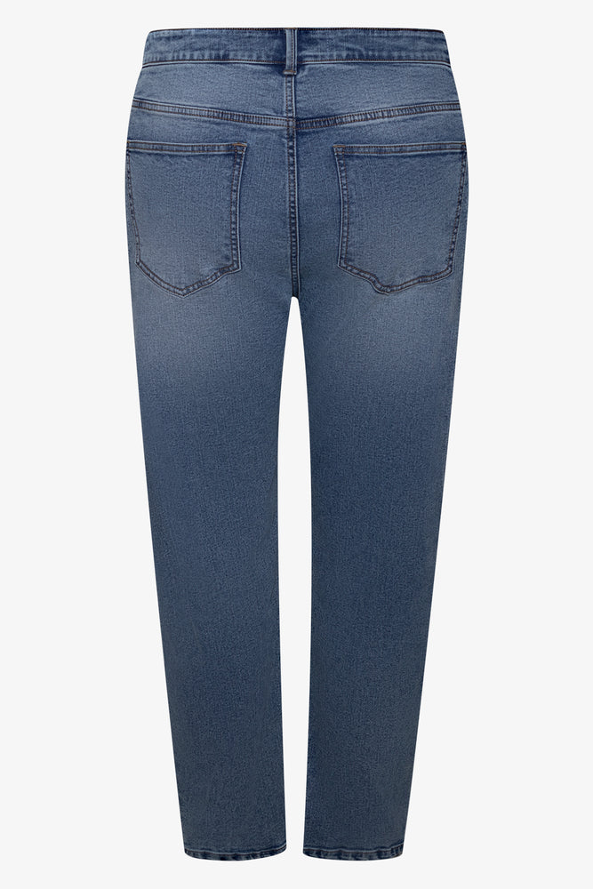 High Rise Slim Leg Denim Jeans Blue (1)