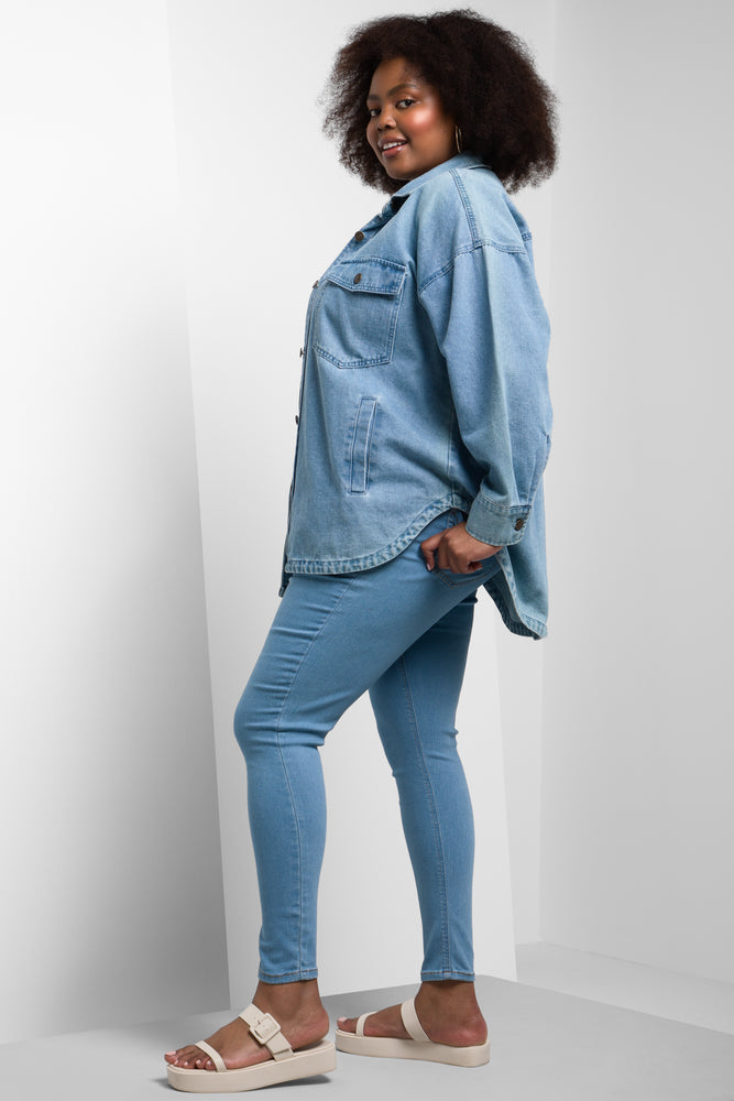Pull On Jeggings Light Blue