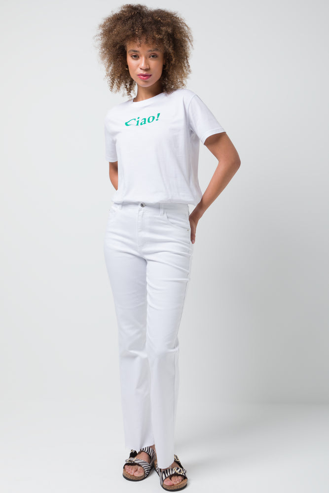 Flare Leg Denim Jeans White