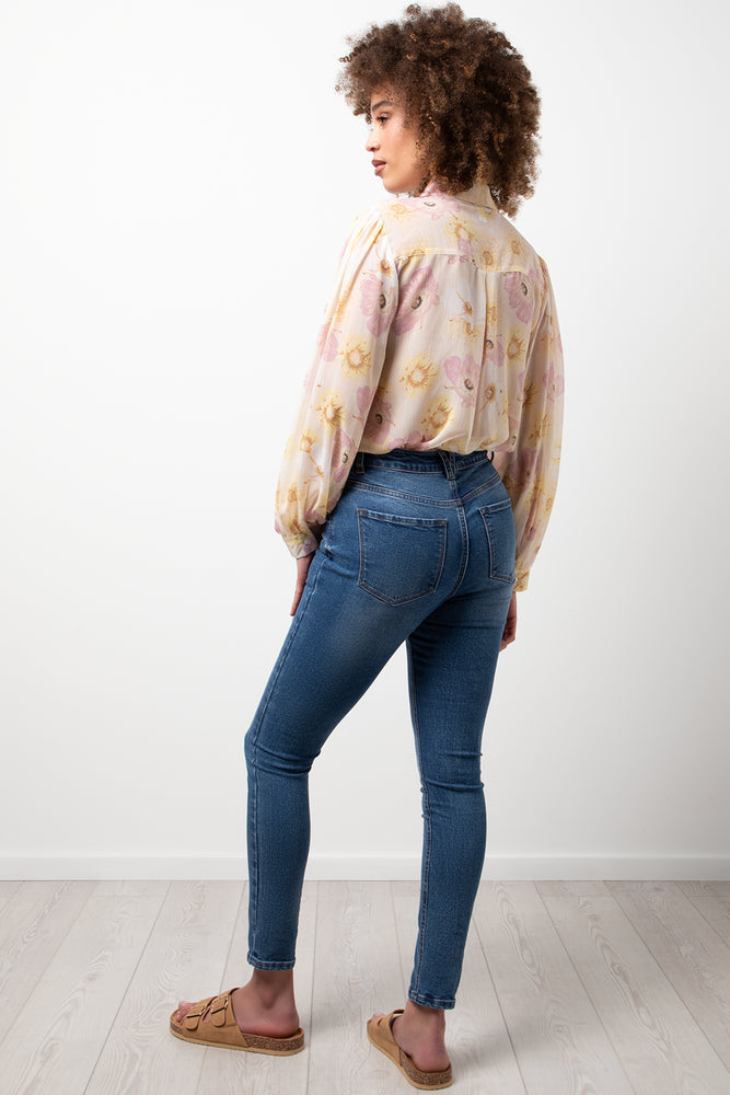 Ripped Skinny Denim Jeans Blue (3)