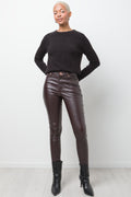 Coated Skinny Pants Brown