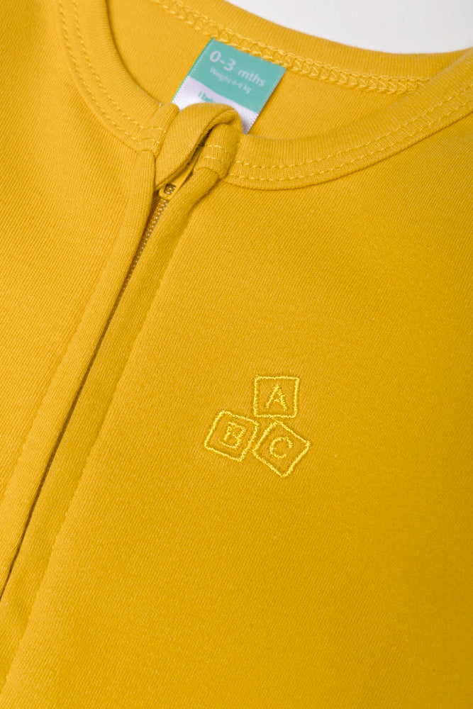 Cotton Knit Babygrow Yellow