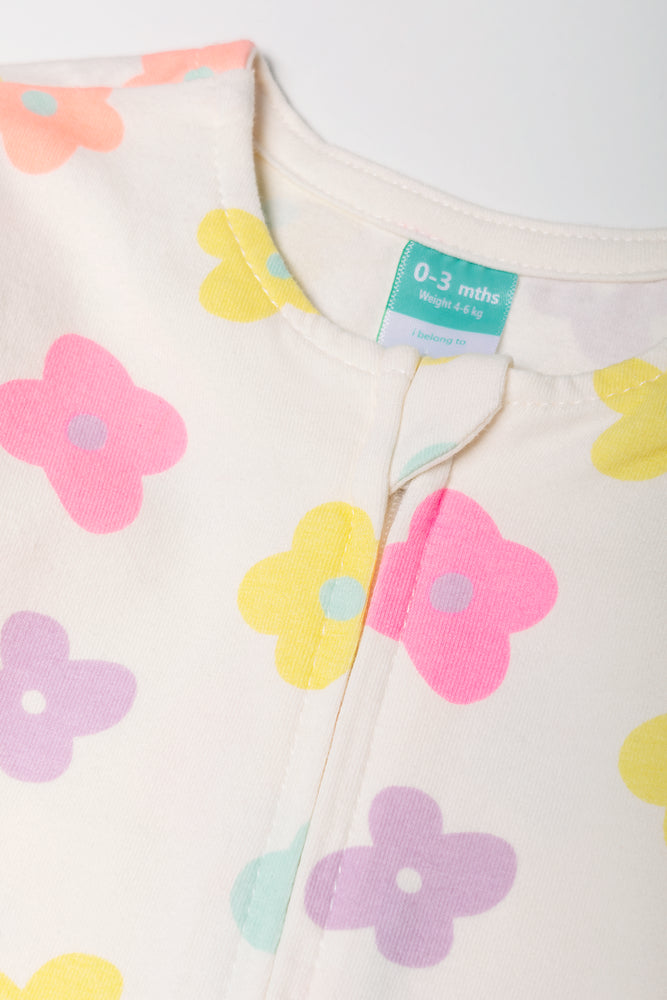 Flower Babygrow Light Pink