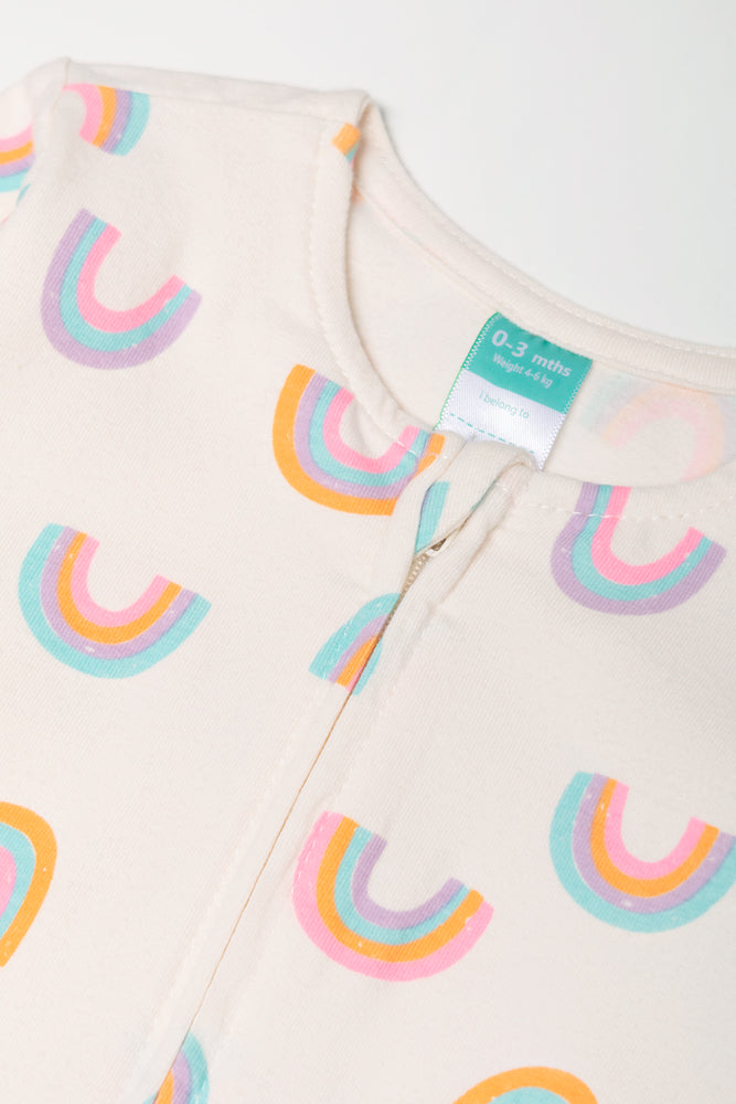Rainbow Babygrow White (1)