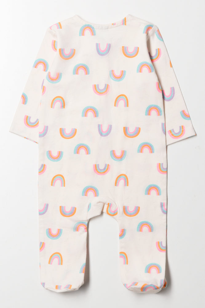Rainbow Babygrow White (3)