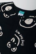 Bear Printed Babygrow Black (1)