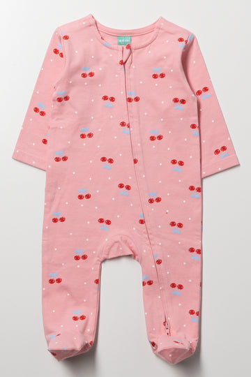 Cherry Babygrow Pink