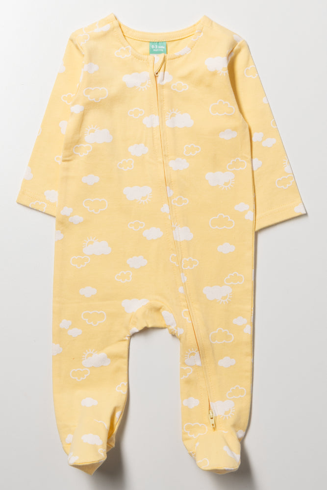 Clouds Babygrow Yellow