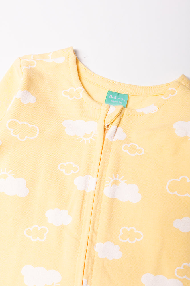 Clouds Babygrow Yellow (1)