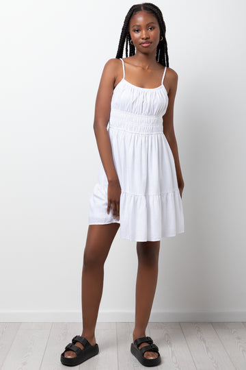 Strappy Fit And Flare Dress White