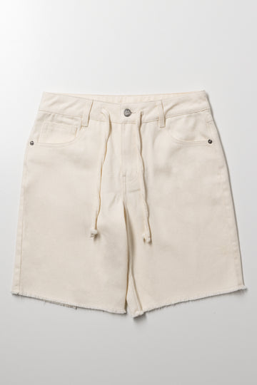 Bermuda Denim Shorts Cream