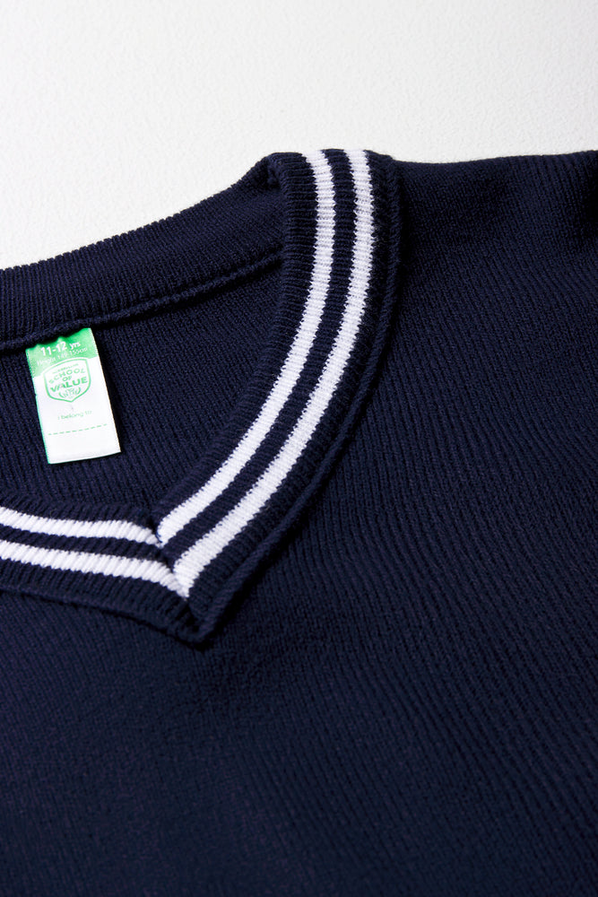 Unisex Long Sleeved Jersey Striped Navy White (2)