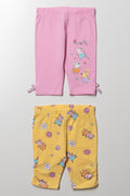 Peppa Pig 2 Pack Leggings Yellow And Pink