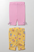 Peppa Pig 2 Pack Leggings Yellow And Pink (2)