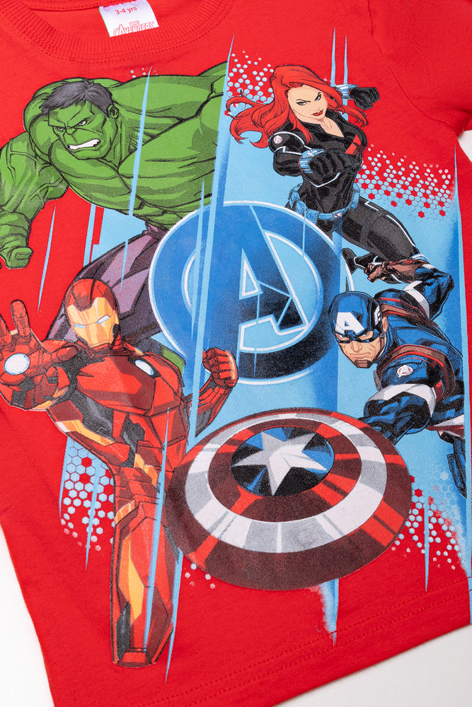 Avengers Short Sleeve T-Shirt Red
