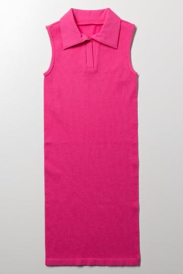 Seamless Collar Dress Pink