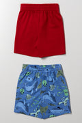 2 Pack Knit Shorts Red And Blue (2)