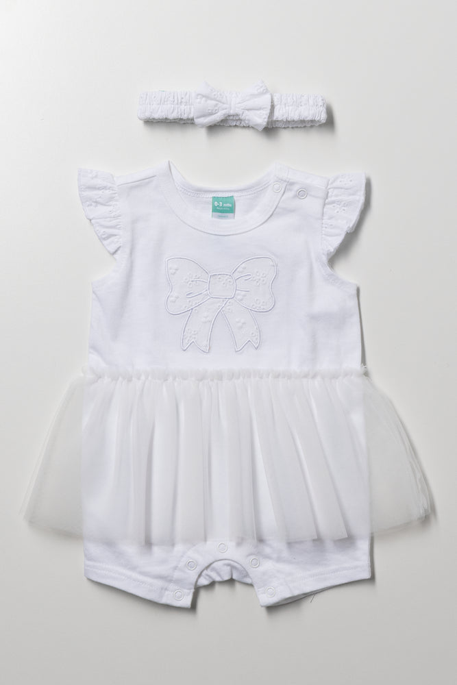 Tutu Romper Set White