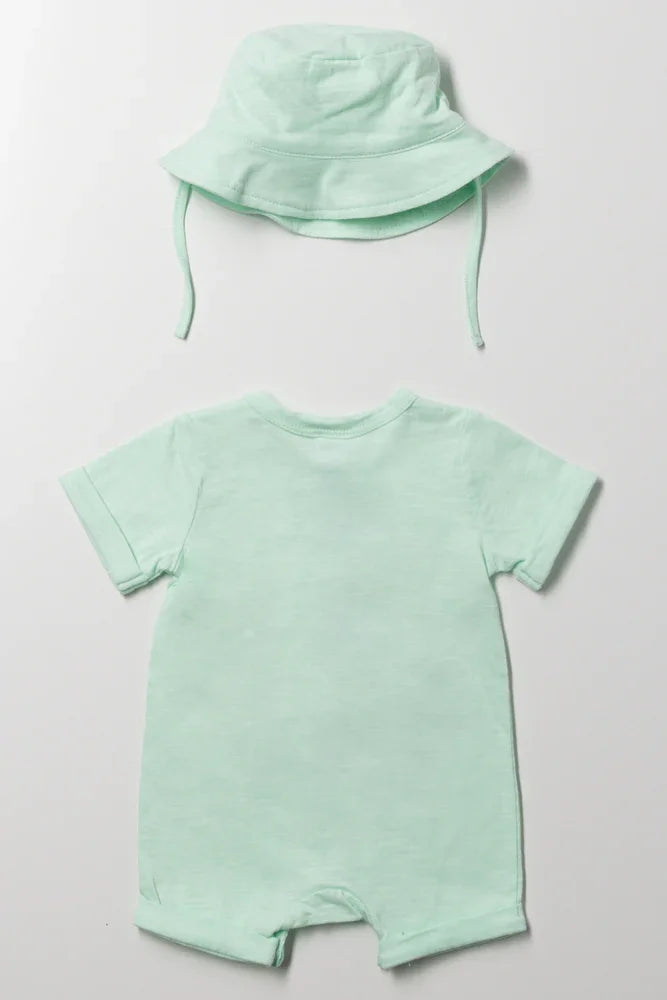 Dino Romper Set Green (3)