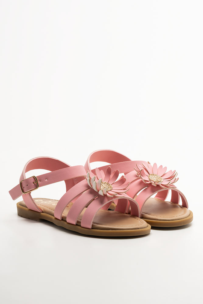 Daisy Trim Sandals Pink