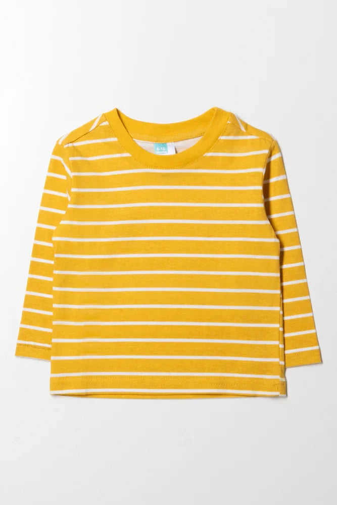 Long Sleeve Stripe T-Shirt Yellow