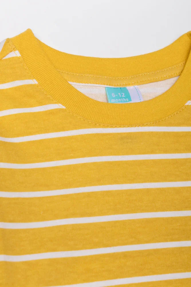Long Sleeve Stripe T-Shirt Yellow (1)